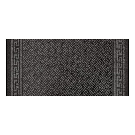 MT1003657 Rug, 60 Ft L, 26 In W, Runner, Greek Key Pattern, Polyester Rug, Gray